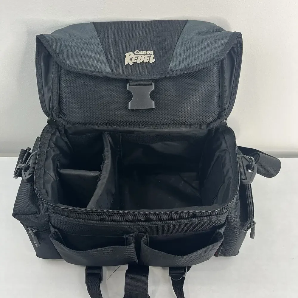 Canon Rebel Camera Bag Case For Camera Lens Shoulder Strap Storage Black